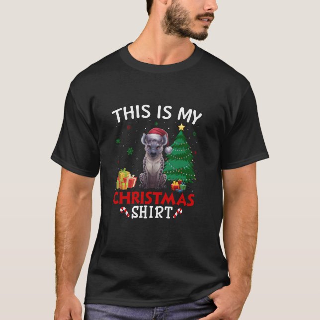 Camiseta Este es mi Hyena Santa Hat Navidades Pajama T Shir (Anverso)