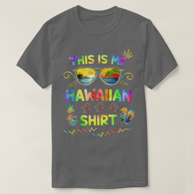Camiseta Este Es Mi Línea De Playa De Hawaii Luau Aloha Haw (Diseño del anverso)