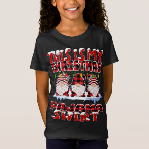 Camiseta Este Es Mi Navidad Buffalo Plaid Gnomes Funny Xm