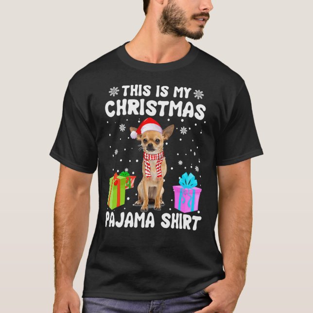Camiseta Este Es Mi Navidad Chihuahua Perro Pajama Pajama P (Anverso)