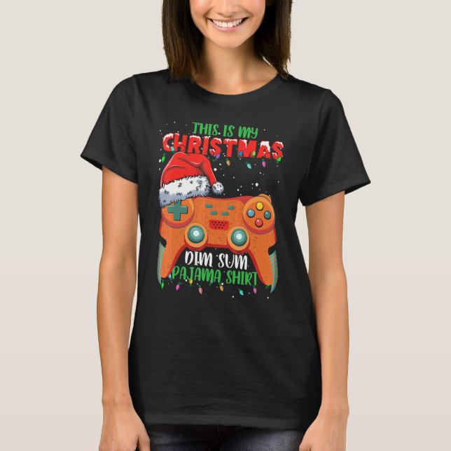 Camiseta Este Es Mi Navidad Controlador De Videojuegos Dim  (Anverso)