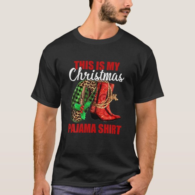 Camiseta Este es mi Navidad Cowboy Boots Santa (Anverso)