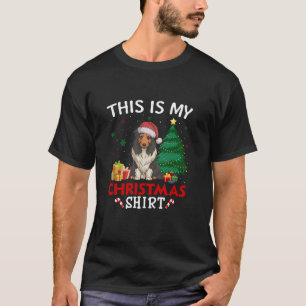 Camiseta Este es mi Navidad de Collie Dog Santa Hat