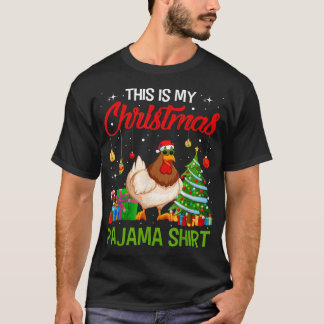Camiseta Este Es Mi Navidad De Pollos Pajama Enciende Santa