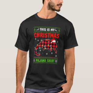 Camiseta Este Es Mi Navidad Enfoca A Pajama Xmas Chameleon