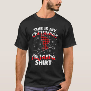 Camiseta Este Es Mi Navidad Esquiando Pajama Plaid Skier Fu