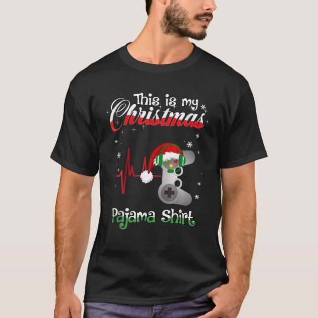 Camiseta Este Es Mi Navidad Gamer Pajama Para Los Hombres (Anverso)