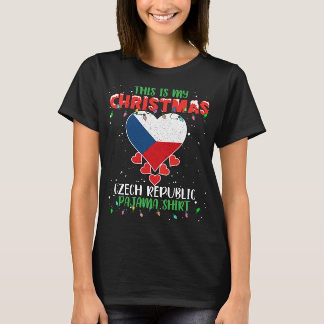 Camiseta Este es mi Navidad Luces Ama República Checa Fl (Anverso)
