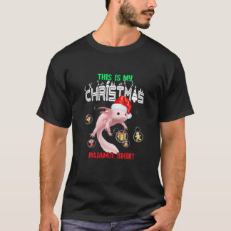 Camiseta Este Es Mi Navidad Pajama Axolotl Santa Claus Xm