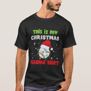 Camiseta Este Es Mi Navidad Pajama Baseball Funny