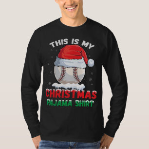 Camiseta Este es mi Navidad Pajama Baseball Santa Hat