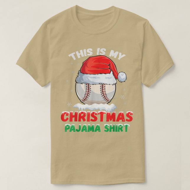 Camiseta Este es mi Navidad Pajama Baseball Santa Hat Bo (Diseño del anverso)