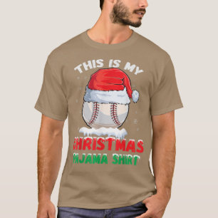 Camiseta Este es mi Navidad Pajama Baseball Santa Hat Bo