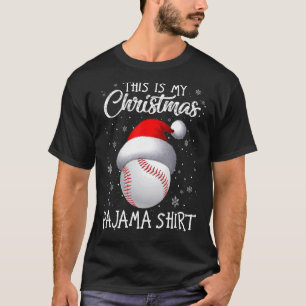 Camiseta Este es mi Navidad Pajama Baseball Santa Hat Sno