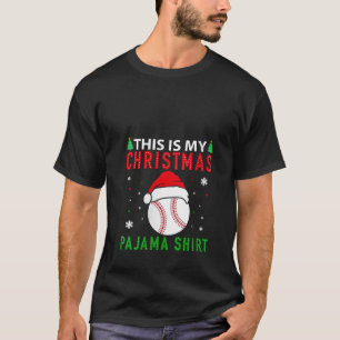 Camiseta Este Es Mi Navidad Pajama Baseball Santa Hat Xma