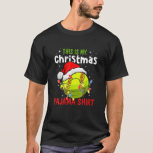 Camiseta Este Es Mi Navidad Pajama Baseball Sofball
