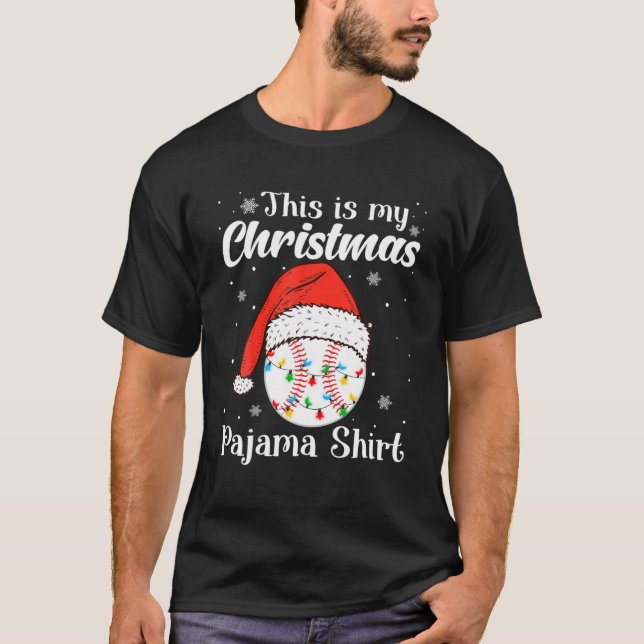 Camiseta Este Es Mi Navidad Pajama Baseball Sport Lover (Anverso)