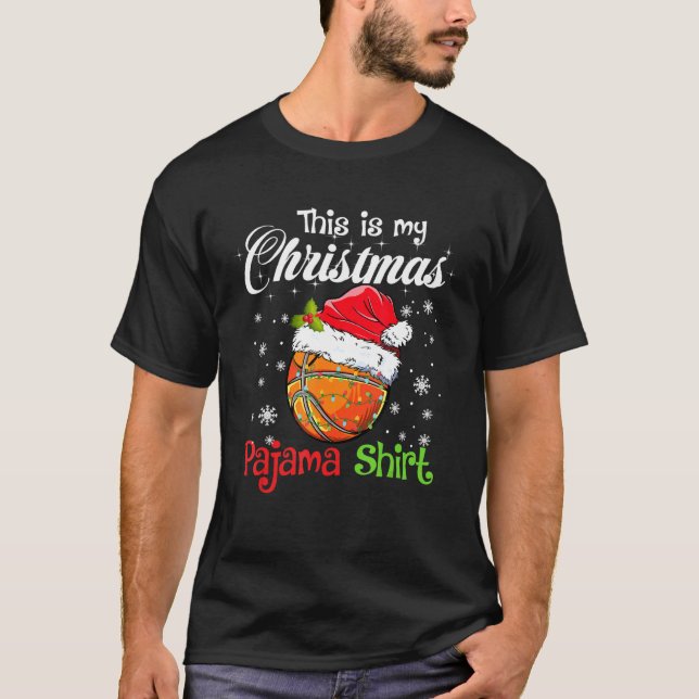 Camiseta Este es mi Navidad Pajama Basketball 1 Santa Ha (Anverso)