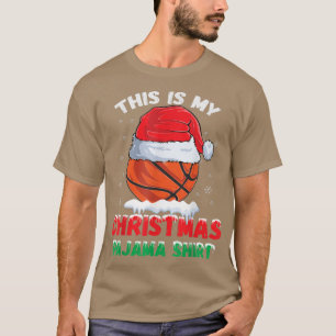 Camiseta Este es mi Navidad Pajama Basketball Santa Hat