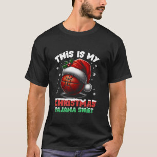 Camiseta Este es mi Navidad Pajama Basketball Santa Hat B