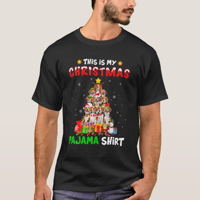 Camiseta Este Es Mi Navidad Pajama Beagle Perro Árbol De Na (Anverso)