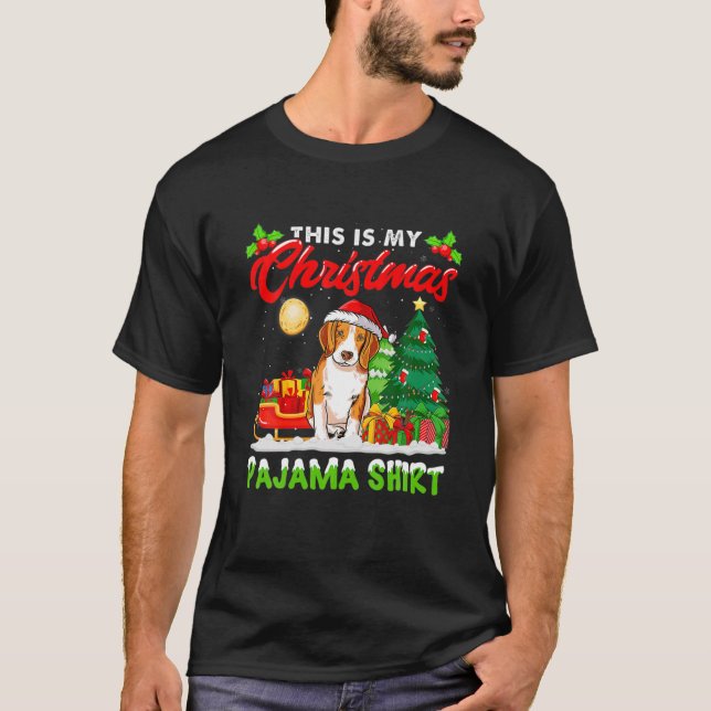 Camiseta Este Es Mi Navidad Pajama Beagle Sock Dog Dad Mo (Anverso)