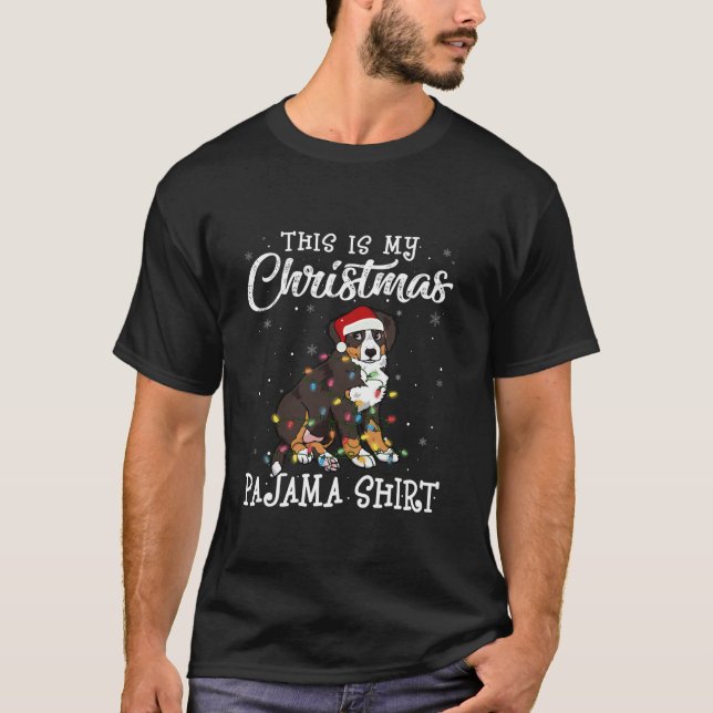 Camiseta Este Es Mi Navidad Pajama Bernese Mountain Dog X (Anverso)