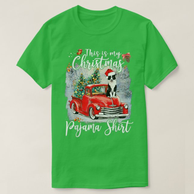 Camiseta Este es mi Navidad Pajama Border Collie Xmas Dog (Diseño del anverso)