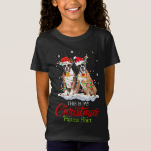 Camiseta Este Es Mi Navidad Pajama Boxer Dog Santa Hat Li