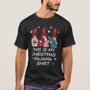 Camiseta Este Es Mi Navidad Pajama Buffalo Plaid Gnome