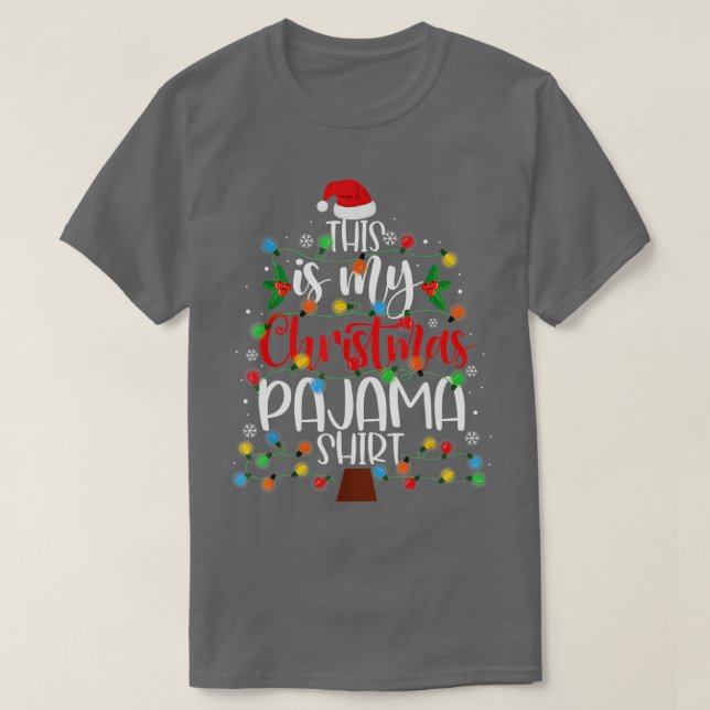 Camiseta Este Es Mi Navidad Pajama Christmas Tree Lights (Diseño del anverso)