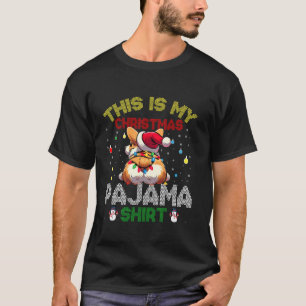 Camiseta Este Es Mi Navidad Pajama Corgi Butt Santa Hat P