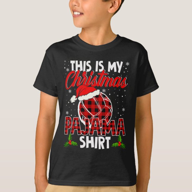 Camiseta Este Es Mi Navidad Pajama Cute Santa Plaid Volle (Anverso)
