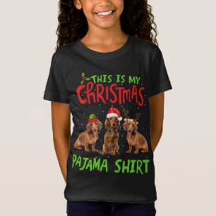Camiseta Este es mi Navidad Pajama Dachshund Gift Santa X