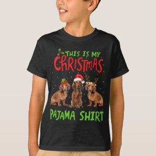 Camiseta Este es mi Navidad Pajama Dachshund Gift Santa X
