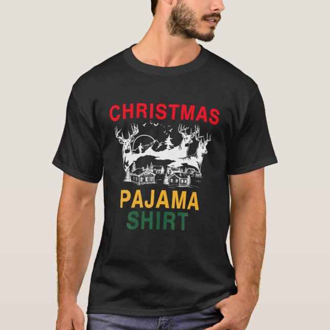 Camiseta Este Es Mi Navidad Pajama Deer Hundiendo Graciosam (Anverso)