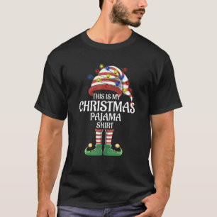 Camiseta Este Es Mi Navidad Pajama Elf Lights Xmas Red Pl