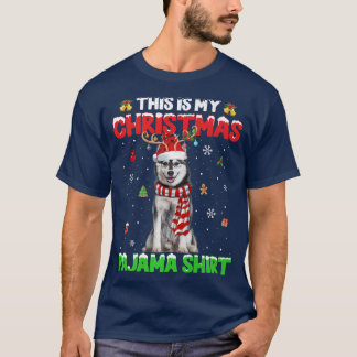 Camiseta Este Es Mi Navidad Pajama Enfoca Al Husky Siberian