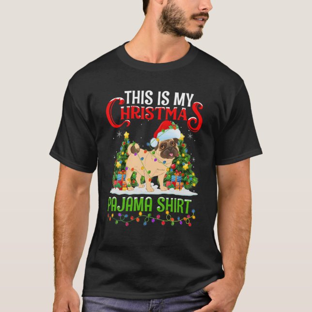 Camiseta Este es mi Navidad Pajama English Mastiff Christ (Anverso)