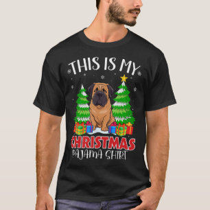 Camiseta Este Es Mi Navidad Pajama English Mastiff Dog Xm