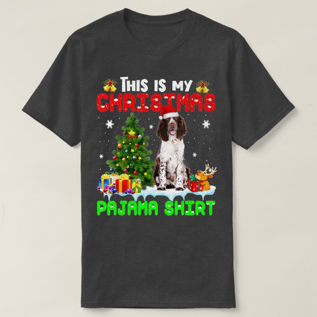 Camiseta Este Es Mi Navidad Pajama English Springer Span (Diseño del anverso)