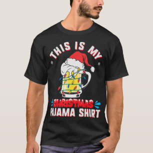 Camiseta Este Es Mi Navidad Pajama Funny Beer Mug Santa