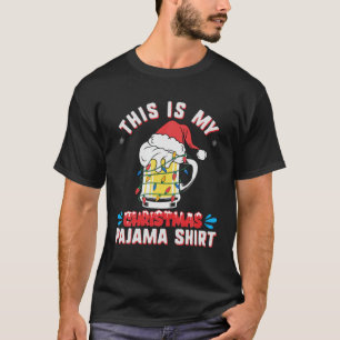 Camiseta Este Es Mi Navidad Pajama Funny Beer Mug Santa H