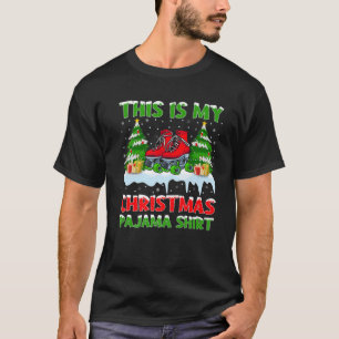 Camiseta Este Es Mi Navidad Pajama Funny Roller Skler X