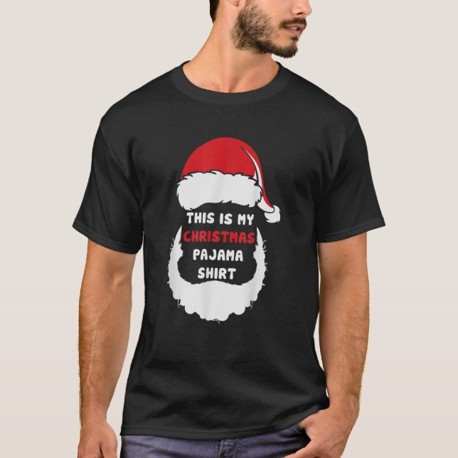 Camiseta Este es mi Navidad Pajama Funny Santa Hat Xmas L (Anverso)