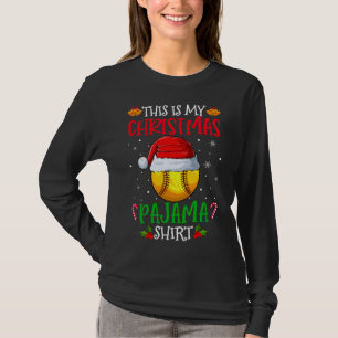 Camiseta Este Es Mi Navidad Pajama Funny Santa Softball T