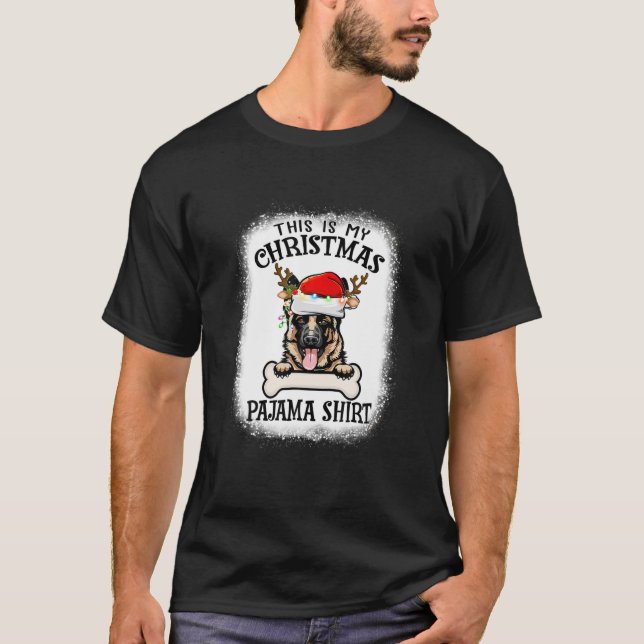 Camiseta Este es mi Navidad Pajama German Shepherd Dog Li (Anverso)