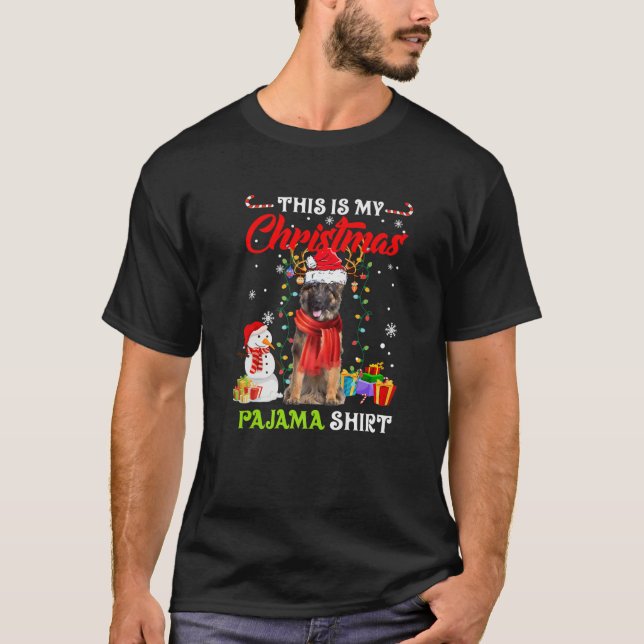 Camiseta Este es mi Navidad Pajama German Shepherd Santa (Anverso)