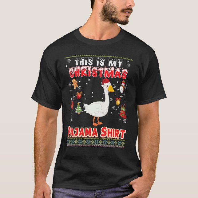 Camiseta Este Es Mi Navidad Pajama Goose Suéterme Fea (Anverso)
