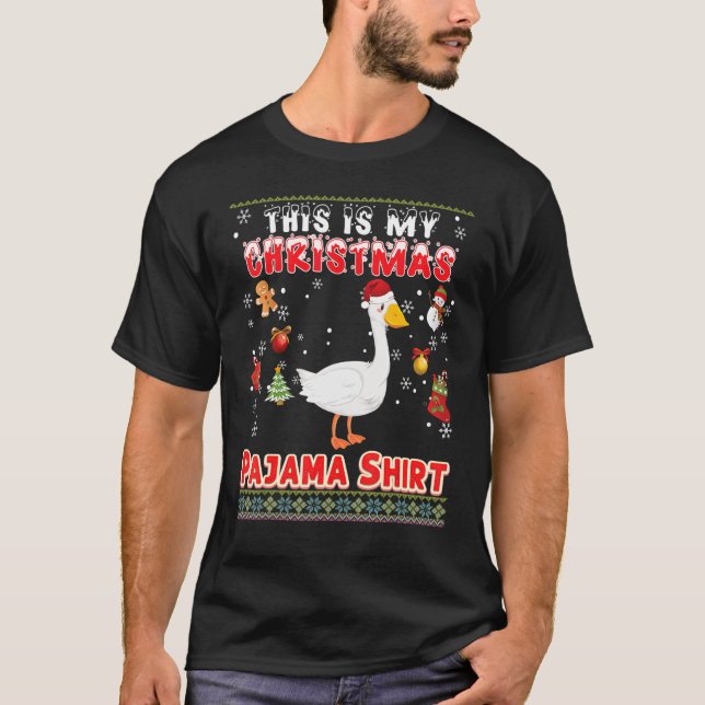 Camiseta Este Es Mi Navidad Pajama Goose Suéterme Fea (Anverso)
